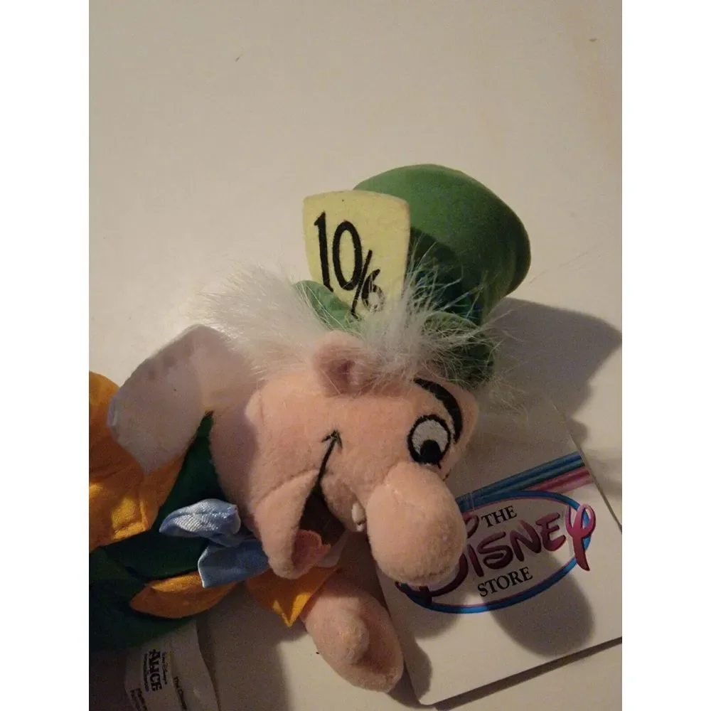 Disney Store Alice In Wonderland MAD HATTER Bean Bag Toy Vintage Tags Disneyland
